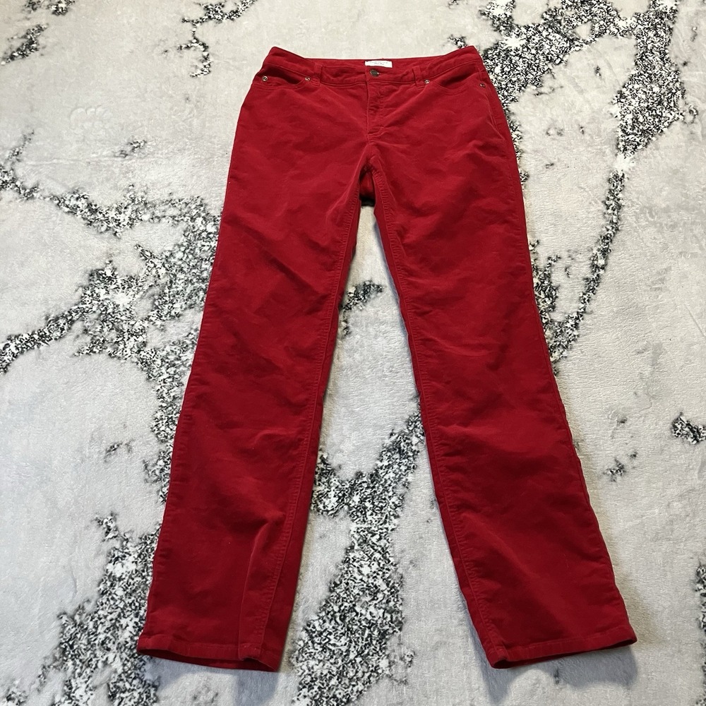 Charter Club Pant Shop Womens Size 6 Red Corduory Stretch‎ Mid Rise Chino